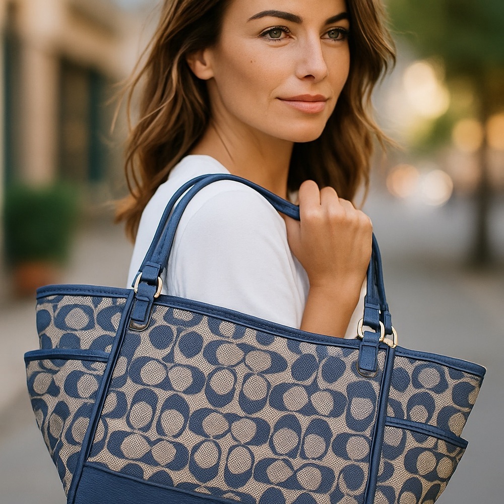 Coach Blue and Gray Women's Tote Bag - Picture 7 of 7